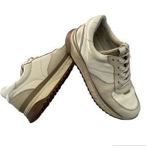 Madewell Sneakers Kickoff Trainer Neutral Colorblock Leather Tennis Shoes Size 9